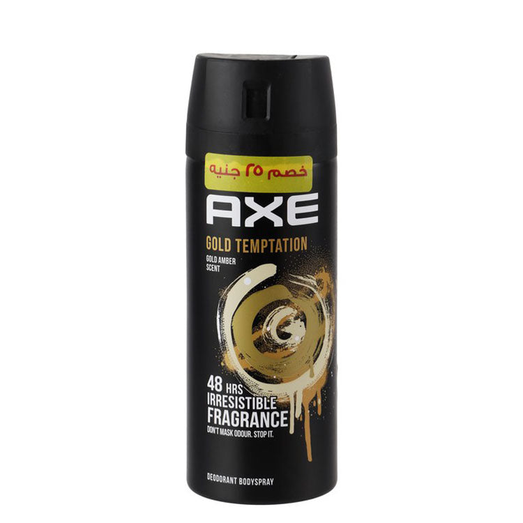 Axe Gold Temptation 48H Deodorant Spray  Gold Amber Scent for Men ( 25 EGP)