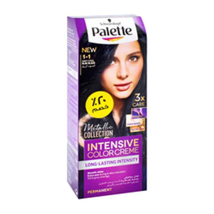 Schwarzkopf Palette Intensive Color Creme Permanent Hair Dye Navy Steel Blue Black 1-1 (20% Off)