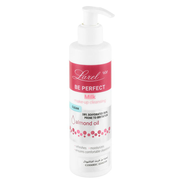 Larel Be Perfect Refreshing, Moisturizing & Makeup Removing Milk with Almond Oil for Dry & Dehydrated Skin