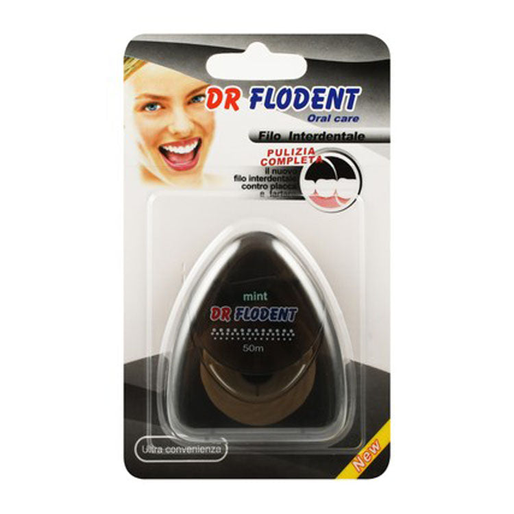 خيط تنظيف الأسنان دكتور فلودنت أسود 50 متر بنكهة النعناع