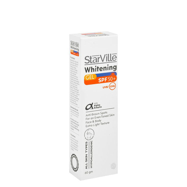 StarVille Hypoallergenic Whitening & Anti-Brown Spot Face & Body Gel with Alpha Arbutin for All Skin Types SPF50+