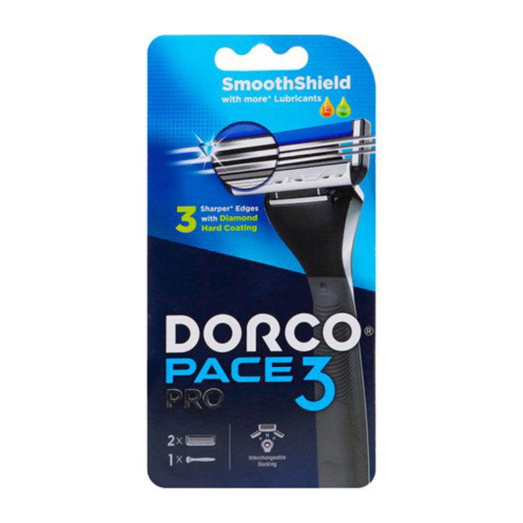 مجموعة شفرات الحلاقة دوركو بيس 3 برو الرمادية مع خلاصة الصبار وفيتامين هـ