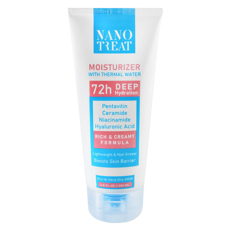 Nano Treat Non-Greasy Lightweight 72H Deep Hydrating, Boosting & Moisturizing Body Cream with Thermal Water, Pentavitin & Ceramide for Dry to Very Dry Skin - parabens free, silicone free, animal testing free