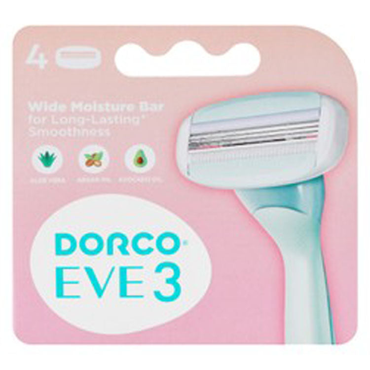 رؤوس حلاقة دوركو إيف 3 الزرقاء مع الأفوكادو وزيت الأرغان ومستخلص الصبار