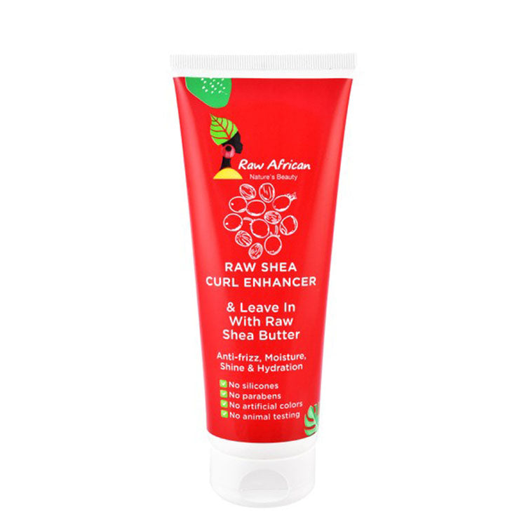 Raw African Hydrating, Curl Enhancing & Anti-Frizz Hair Cream with Shea Butter - silicone free, parabens free, artificial colors free