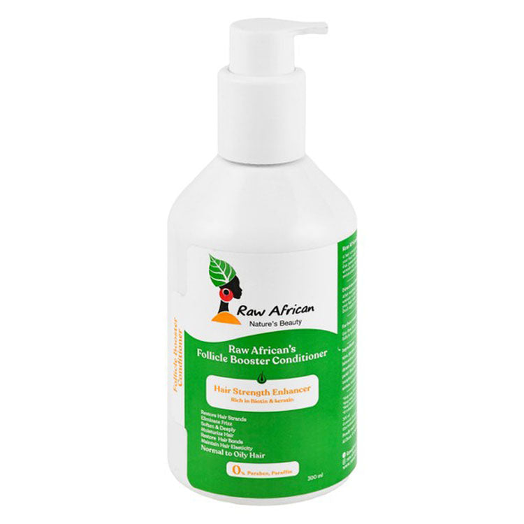 Raw African Strengthening, Restoring & Follicle Booster Conditioner with Biotin & Keratin for Normal to Oily Hair - parabens free, paraffin free, cruelty free
