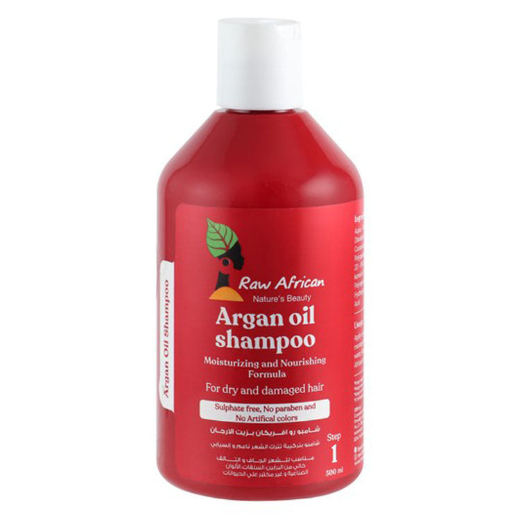 Raw African Moisturizing & Nourishing Shampoo with Argan Oil for Dry & Damaged Hair - sulfate free, parabens free, animal testing free