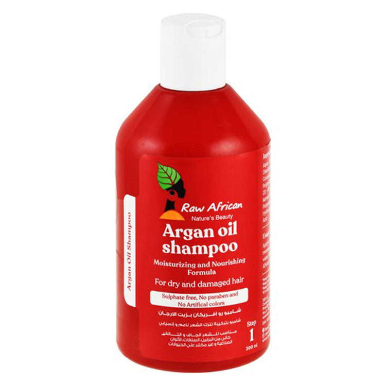 Raw African Moisturizing & Nourishing Shampoo with Argan Oil for Dry & Damaged Hair - sulfate free, parabens free, animal testing free
