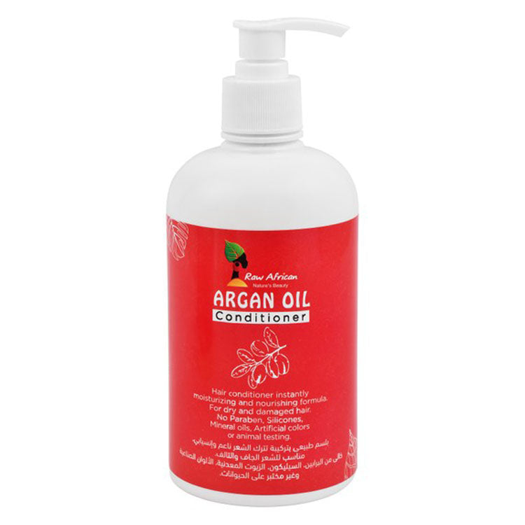 Raw African Moisturizing & Nourishing Conditioner with Argan Oil for Dry & Damaged Hair - parabens free, sulfate free, artificial colors free