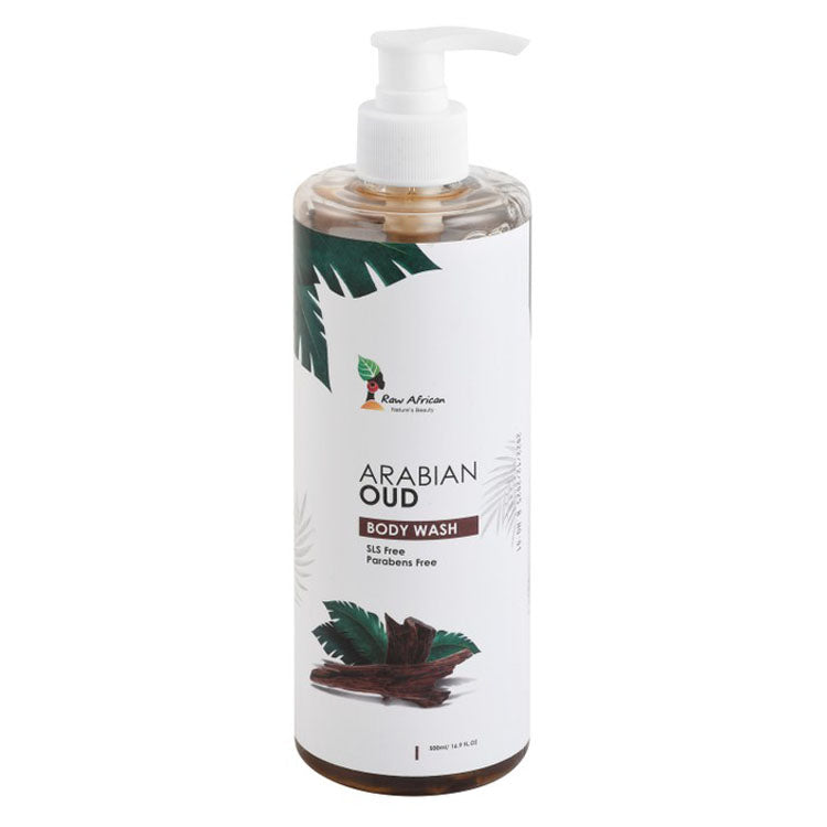Raw African Body Wash Arabian Oud Scent - SLS free, parabens free