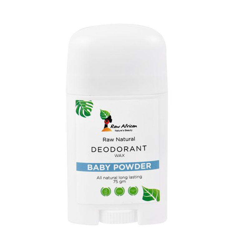 Raw African Wax Deodorant Stick Baby Powder Scent - animal testing free
