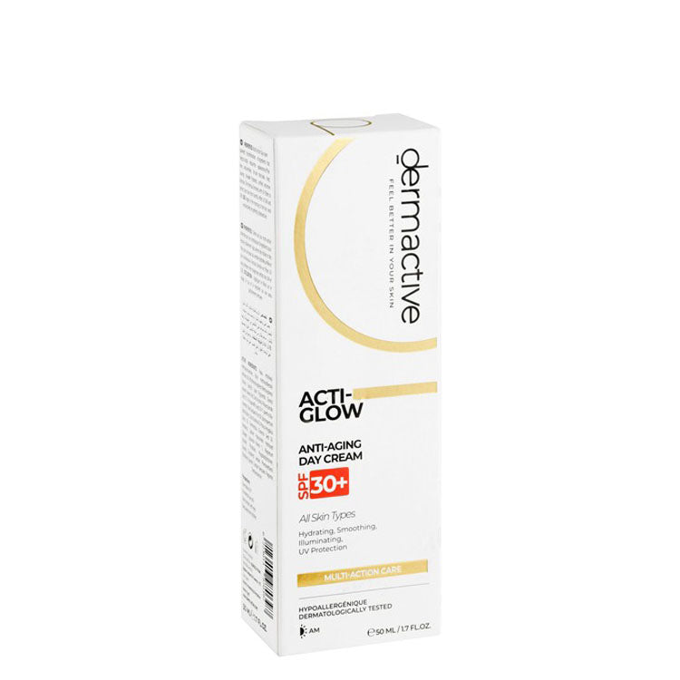 Dermactive Acti-Glow Hypoallergenic Anti-Aging Facial Day Cream for All Skin Types SPF30+ - White