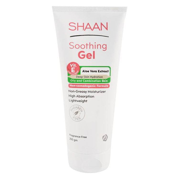 Shaan Non-Greasy Soothing, Moisturizing & Antioxidant Post-Laser Gel with Aloe Vera Extract & Vitamin E for Oily & Combination Skin - non comedogenic, parabens free, fragrance free