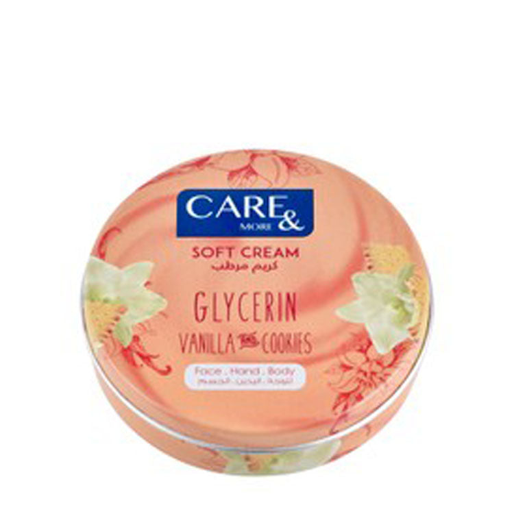 كريم كير آند مور لتنعيم الوجه واليدين والجسم برائحة الفانيليا والبسكويت مع الجلسرين
