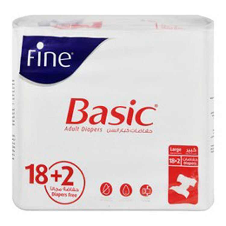 Fine Basic Large Adult Diapers 20 per pack