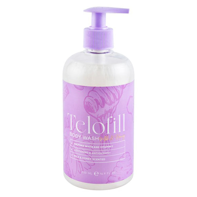 Telofill Lightening & Antioxidant Body Wash Milk & Honey Scent with Sulfora White & Vitamin C