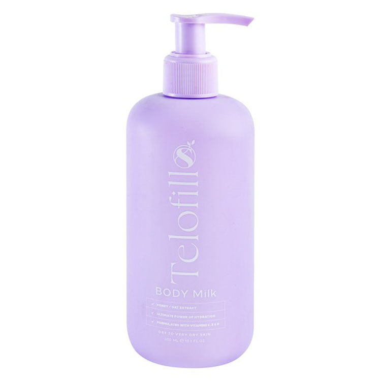 Telofill Hydrating Body Milk with Vitamin C, Honey & Oat Extract for Dry to Very Dry Skin