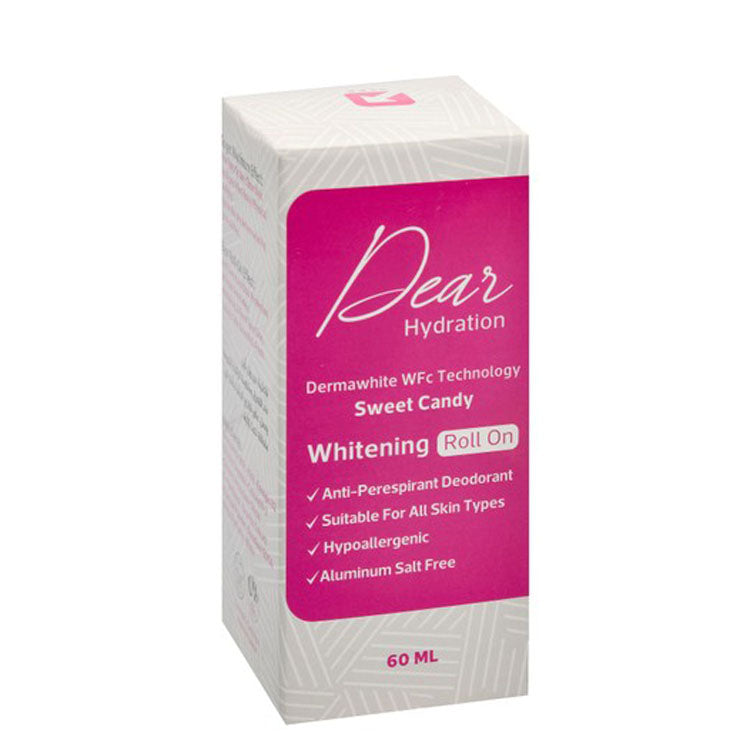 Dear Hypoallergenic Hydrating, Whitening & Antiperspirant Roll-On Deodorants Sweet Candy Scent for All Skin Types - aluminum salt free