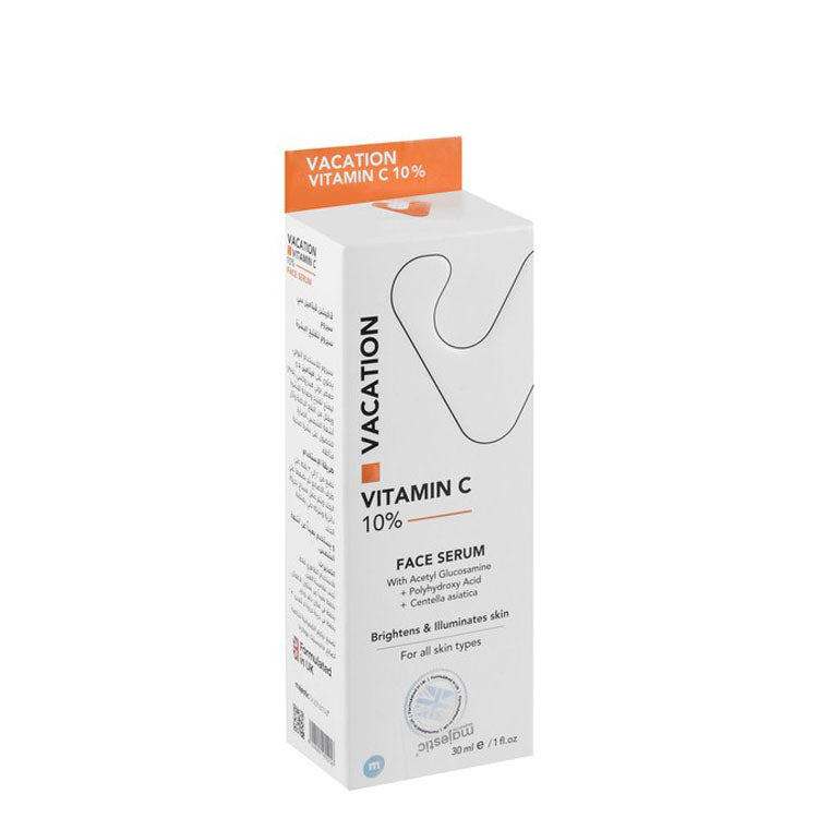 Vacation Brightening & Illuminating Facial Serum with 10% Vitamin C, Acetyl Glucosamine & Polyhydroxy Acid for All Skin Types
