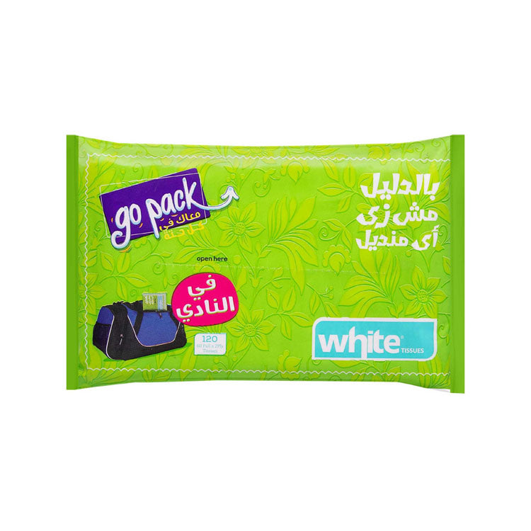 مناديل وجه بيضاء معقمة من جو باك، طبقتان