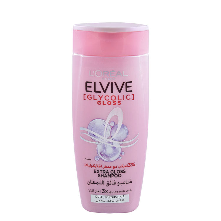 L'Oreal Elvive Extra Gloss Shampoo with Glycolic Acid for Dull & Porous Hair - animal testing free