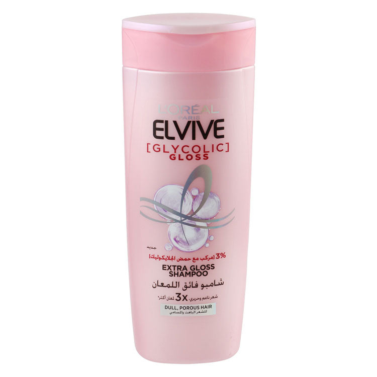 LOreal Elvive Extra Gloss Shampoo with Glycolic Acid for Dull & Porous Hair - animal testing free