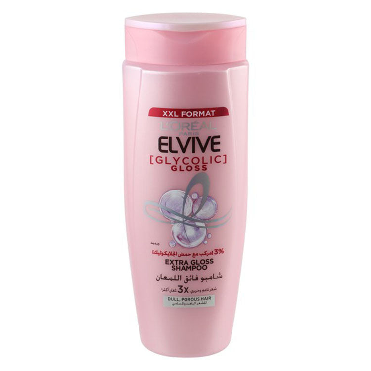 L’Oreal Elvive Extra Gloss Shmapoo with Glycolic Acid for Dull & Porous Hair - animal testing free