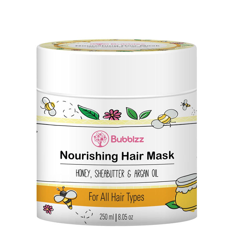 Bubblzz Nourishing Hair Mask with Honey, Shea Butter & Argan Oil for All Hair Types