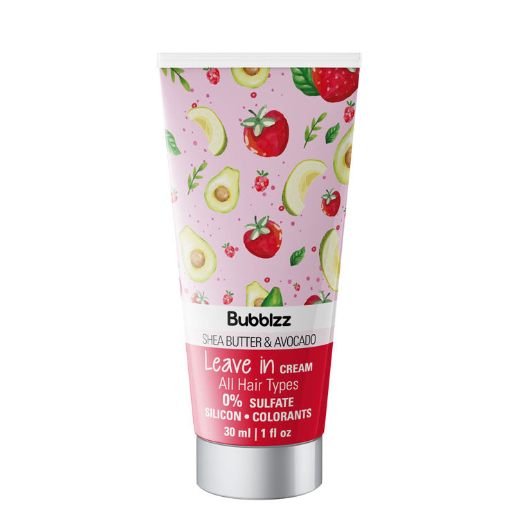 Bubblzz Leave In Cream with Shea Butter & Avocado for All Hair Types - sulfate free, silicone free, colorants free