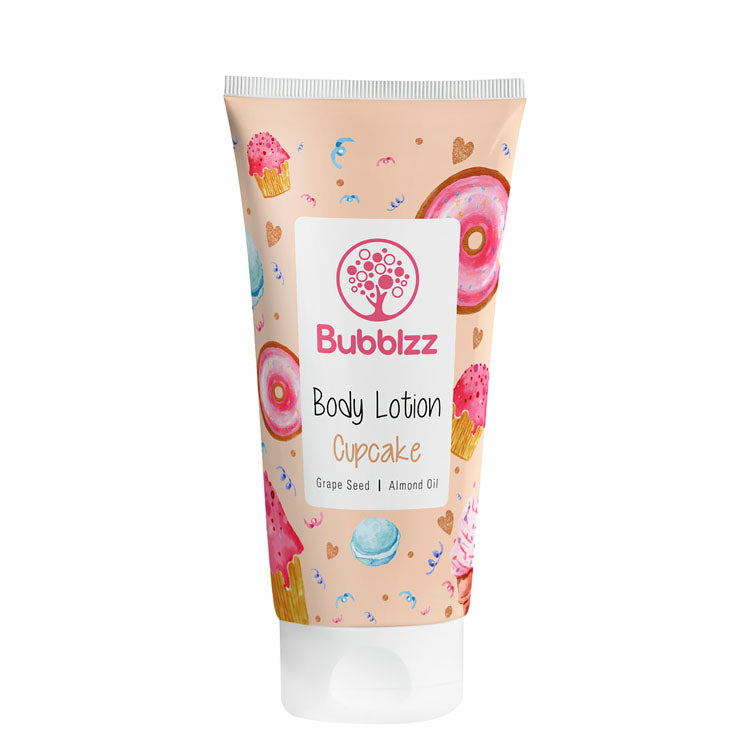 Bubblzz Moisturizing Body Lotion Cupcake Scent with Grape Seed & Almond Oil