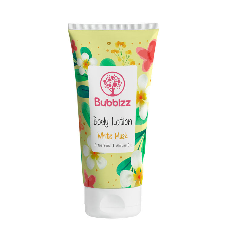 Bubblzz Moisturizing Body Lotion White Musk Scent with Grape Seed & Almond Oil