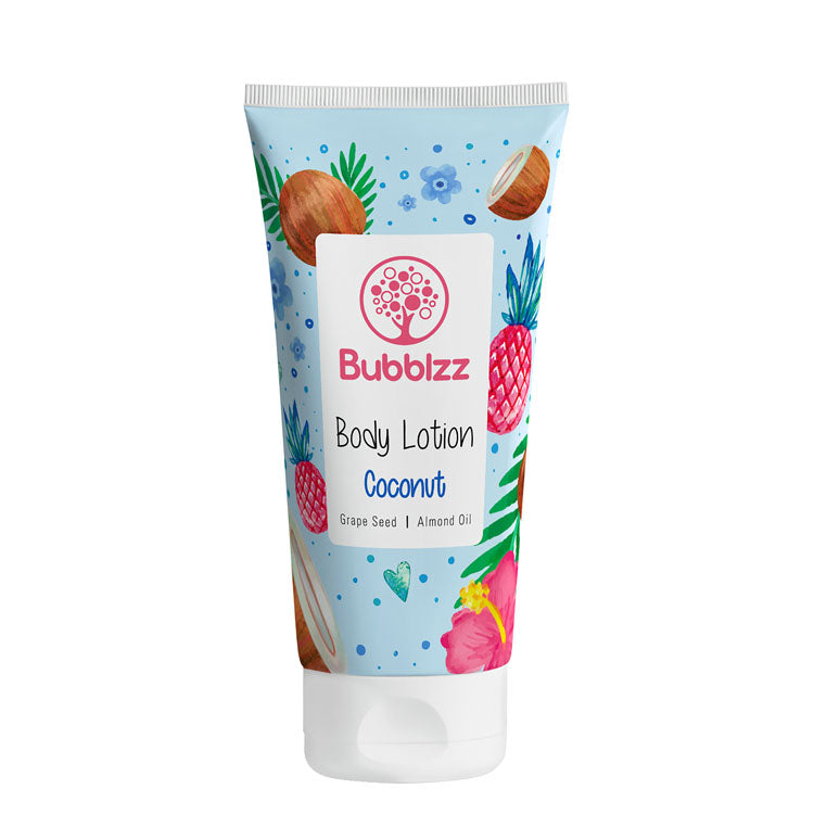 Bubblzz Moisturizing Body Lotion Coconut Scent with Grape Seed & Almond Oil