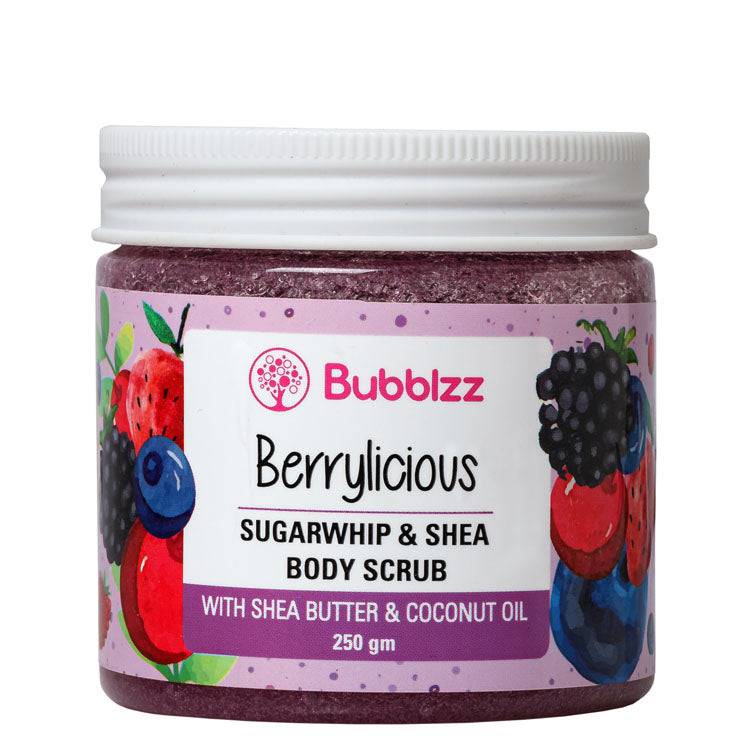 مقشر الجسم بابلز برائحة التوت البري مع زيت جوز الهند والجوجوبا