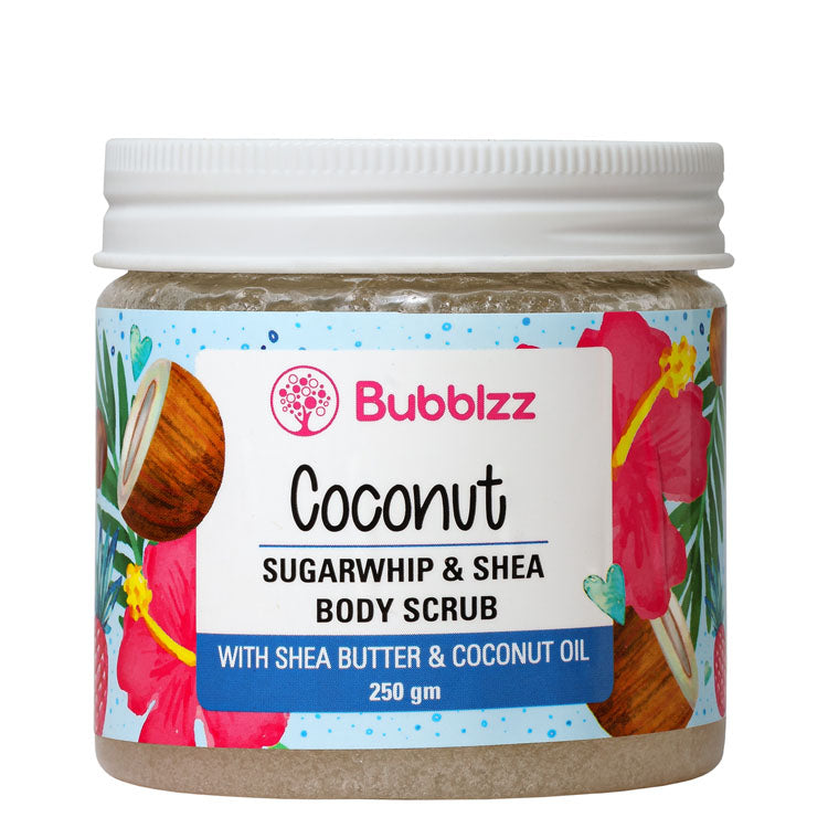 Bubblzz Body Scrub Coconut Scent with Coconut & Jojoba Oils