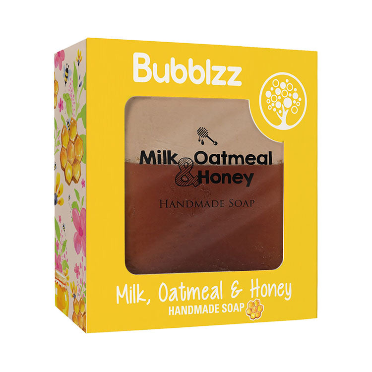 Bubblzz Milk, Oatmeal & Honey Soap Bar for Face - sulfate free, parabens free
