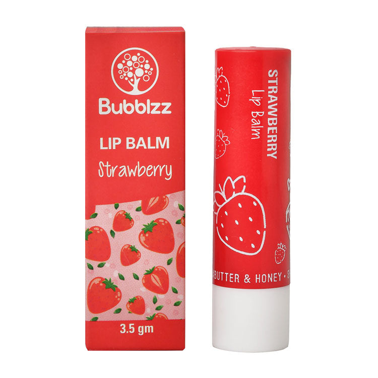 Bubblzz Lip Balm Strawberry Flavor with Shea Butter & Honey
