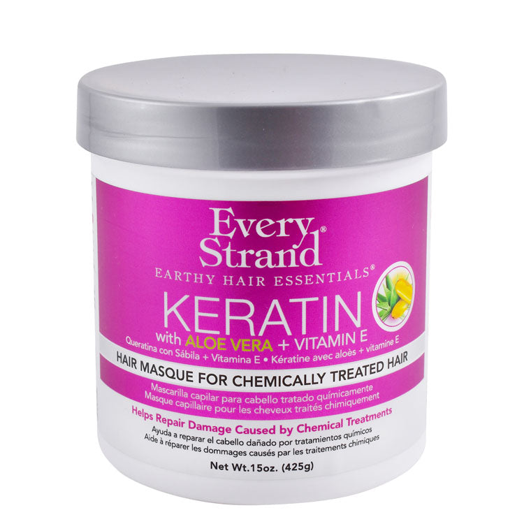 Every Strand Keratin Hair Mask with Aloe Vera & Vitamin E for Chemically Treated Hair - parabens free, sulfates free, DEA free