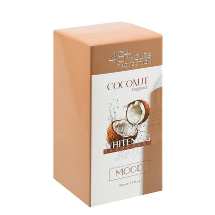 Mood 48H Whitening & Antiperspirant Roll-On Deodorant Coconut Scent for All Skin Types - alcohol free