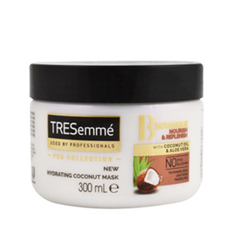 مجموعة TRESemméPro قناع شعر مرطب ومغذي ومعالج بزيت جوز الهند والألوفيرا - خالٍ من الصبغات والسيليكون