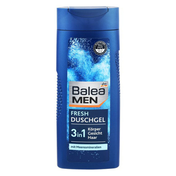Balea Men 3in1 Fresh Shower Gel with Sea Minerals - vegan, microplastic free, synthetic polymers free 300 ml