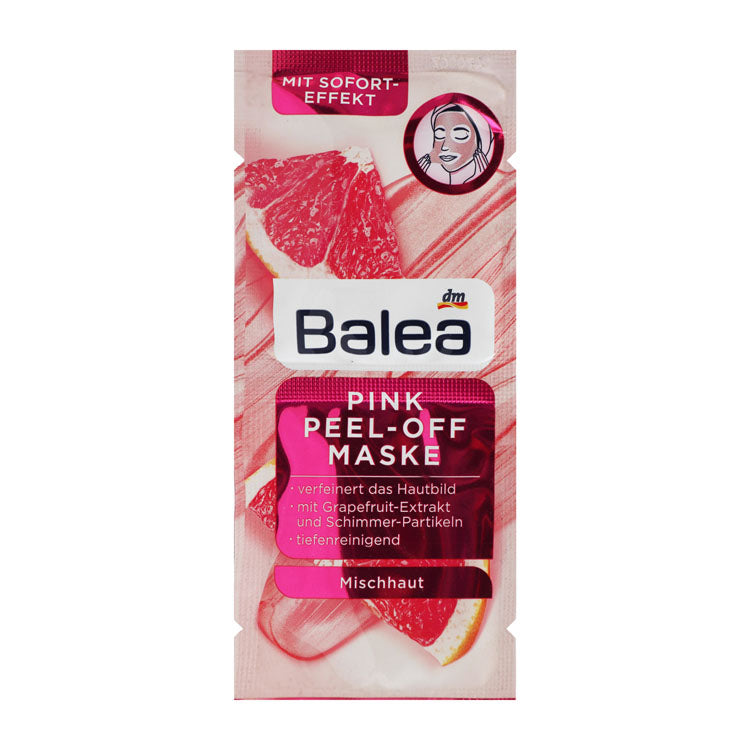 Balea Pink Cleansing Peel-Off Face Mask with Grapefruit Extract for Combination Skin - vegan