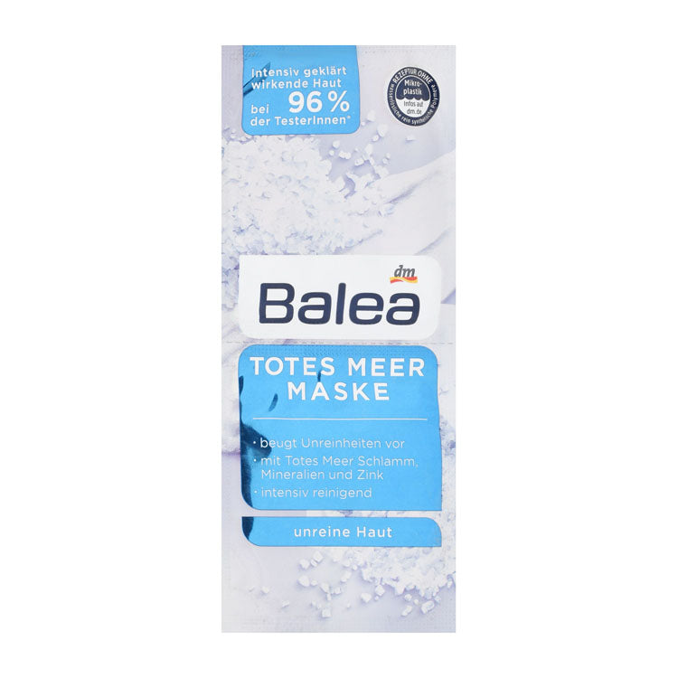 Balea Cleansing & Anti-Impurities Facial Dead Sea Mud Masks with Minerals & Zinc for Impure Skins - microplastic free, synthetic polymers free