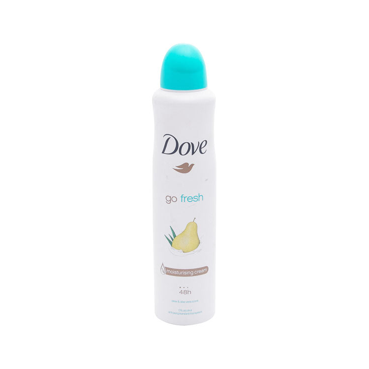 Dove Go Fresh Antiperspirant & Anti Transpirant Deodorant Spray with Moisturizing Cream Pear & Aloe Vera Scent - alcohol free