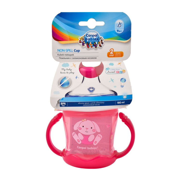 Canpol Babies Non-Spill Pink 180ml Baby Cup Stage 2 (9+ Months) - BPA free