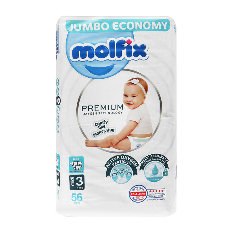 Molfix Jumbo Economy Midi Baby Diapers Size 3 (4-9kg)
