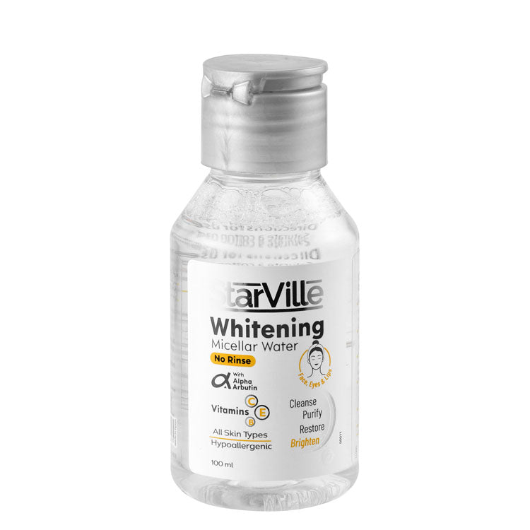 StarVille Hypoallergenic Whitening, Brightening & Restoring Micellar Water with Alpha Arbutin & Vitamin E for All Skin Types