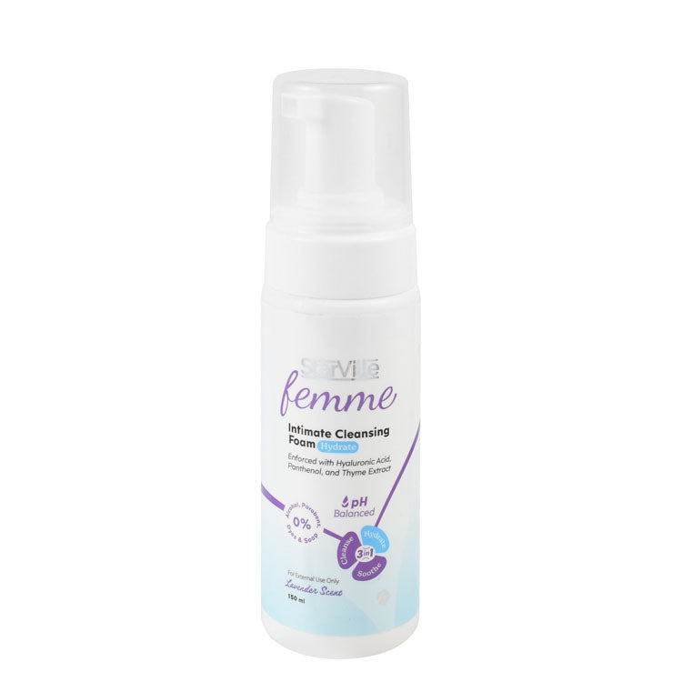 StarVille Femme Hydrating & Soothing Foaming Intimate Cleanser Lavender Scent with Hyaluronic Acid, Panthenol & Thyme Extract - alcohol free, parabens free, dyes free
