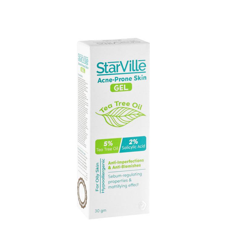 StarVille Hypoallergenic 5% Tea Tree Oil & 2% Salicylic Acid Anti-Blemishes & Anti-Imperfection Face Gel for Oily & Acne-Prone Skin
