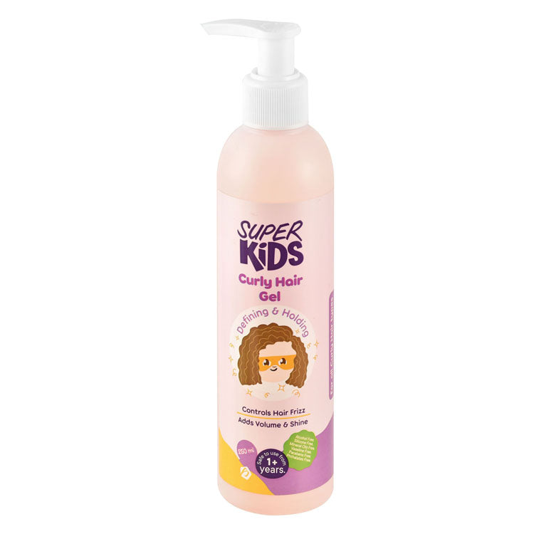 Super Kids Curly Volumizing, Shining & Anti-Frizz Hair Styling Gel (1+ Years) - parabens free, alcohol free, silicone free