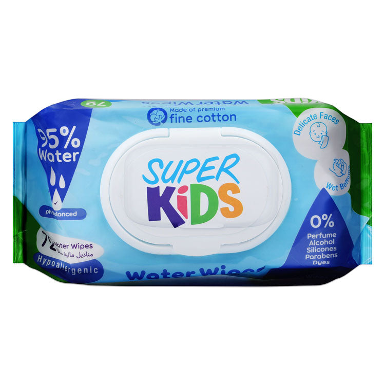 Super Kids Hypoallergenic Water Wipes - perfume free, alcohol free, parabens free
